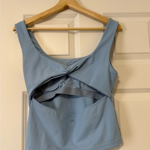Fabletics Light Blue Ribbed Tank Top - Picture 2 of 4